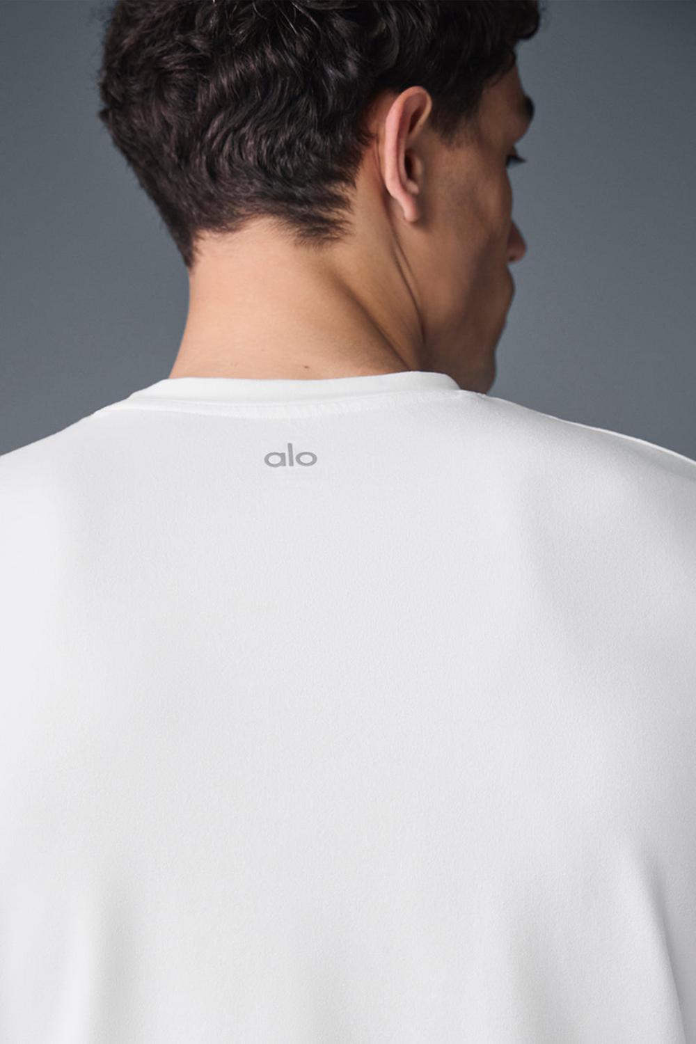 Alo Yoga Conquer Reform Crewneck Uomo Maniche Lunghe Bianche | Italia  VPB-217903