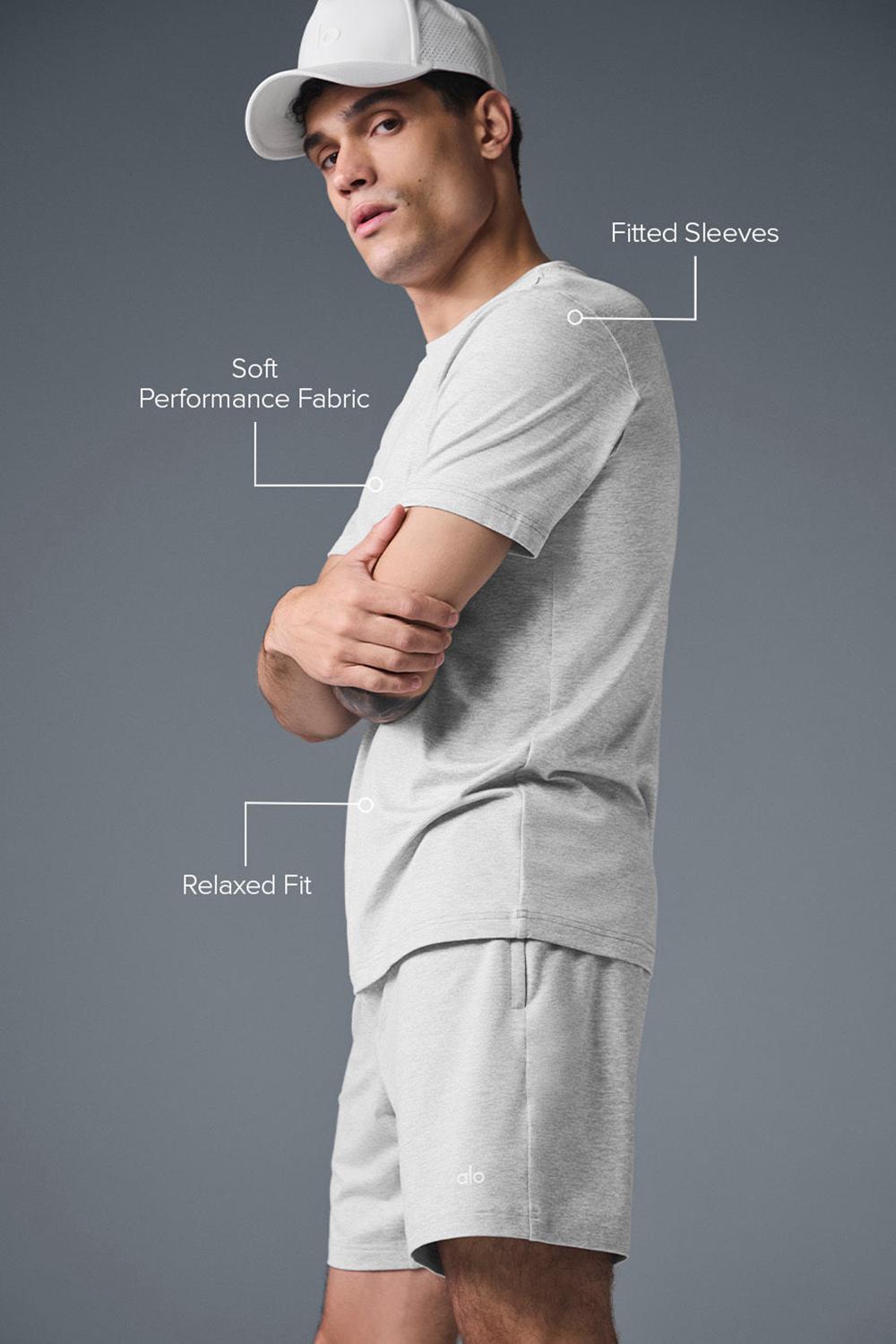 Alo Yoga Conquer Reform Crewneck Uomo Short Sleeve Grigie | Italia  CND-791208