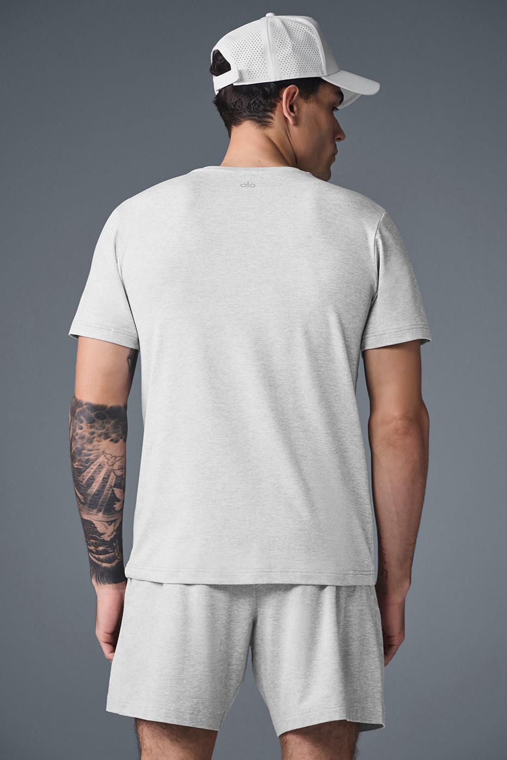 Alo Yoga Conquer Reform Crewneck Uomo Short Sleeve Grigie | Italia  CND-791208