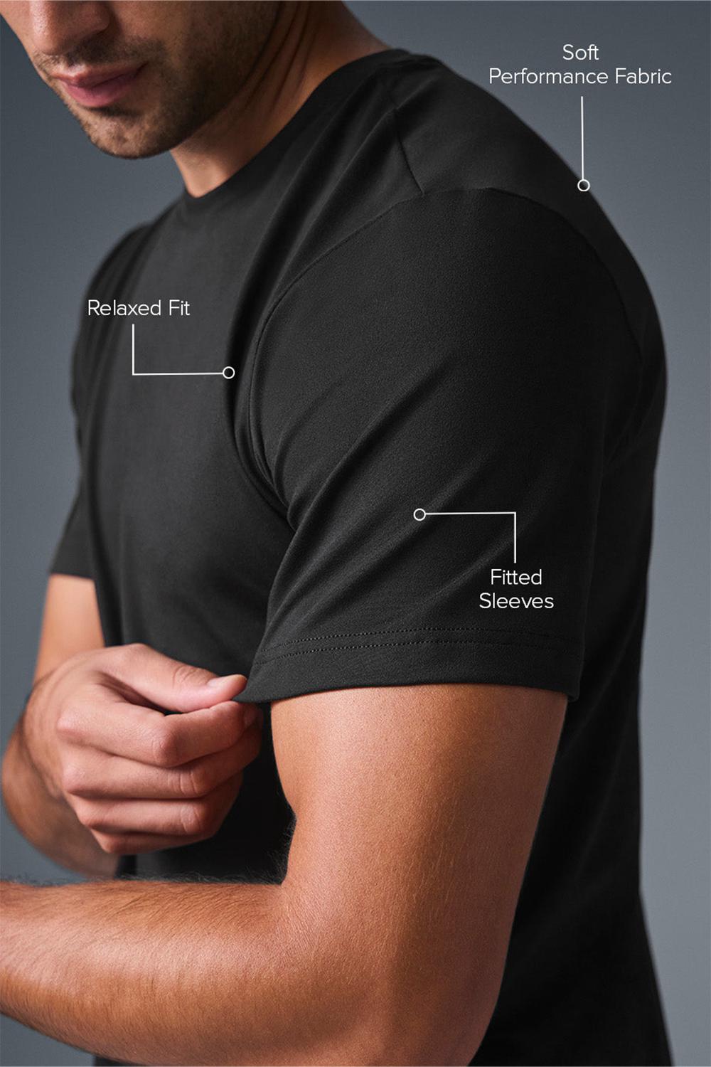 Alo Yoga Conquer Reform Crewneck Uomo Short Sleeve Nere | Italia  WNH-823406