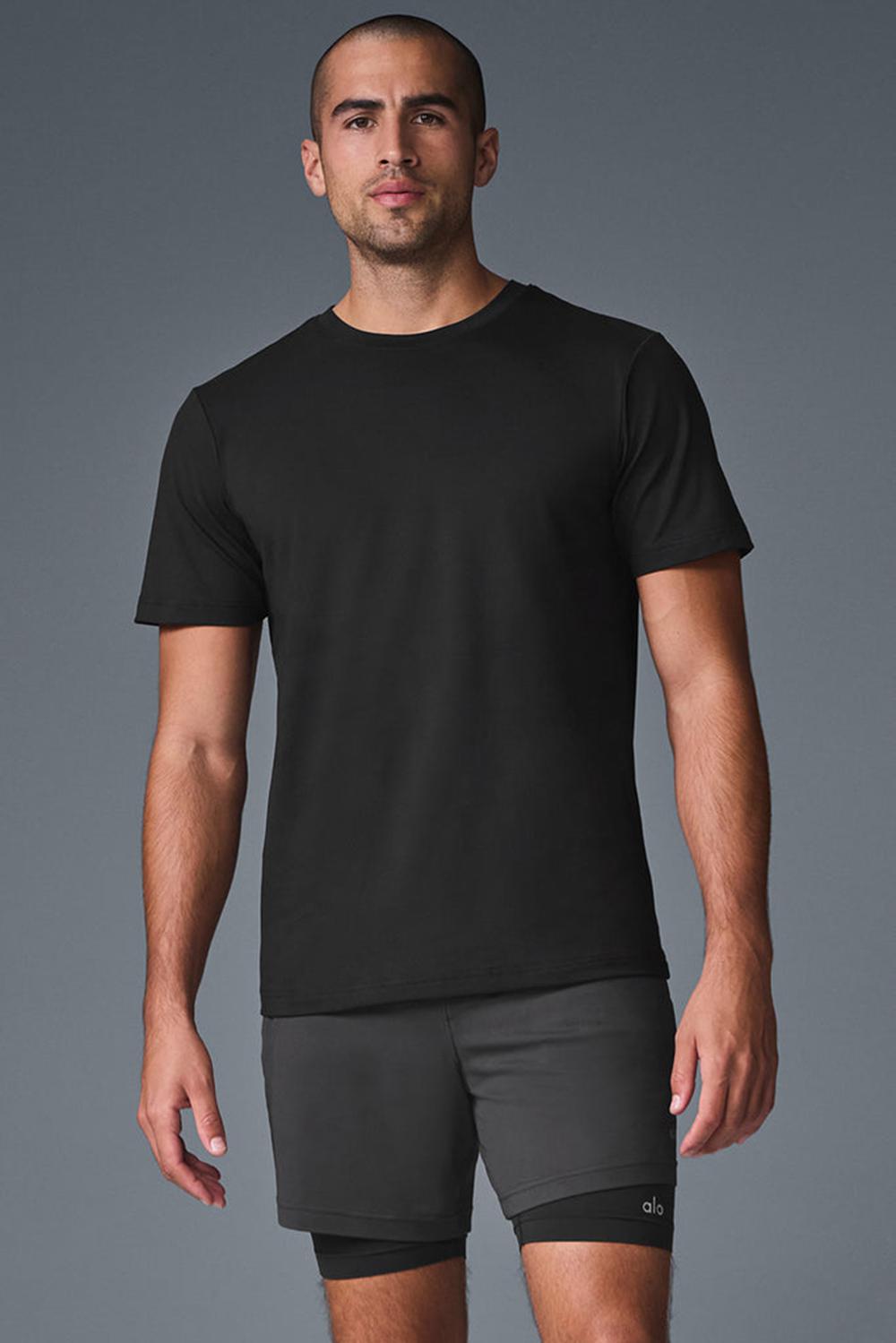 Alo Yoga Conquer Reform Crewneck Uomo Short Sleeve Nere | Italia  WNH-823406