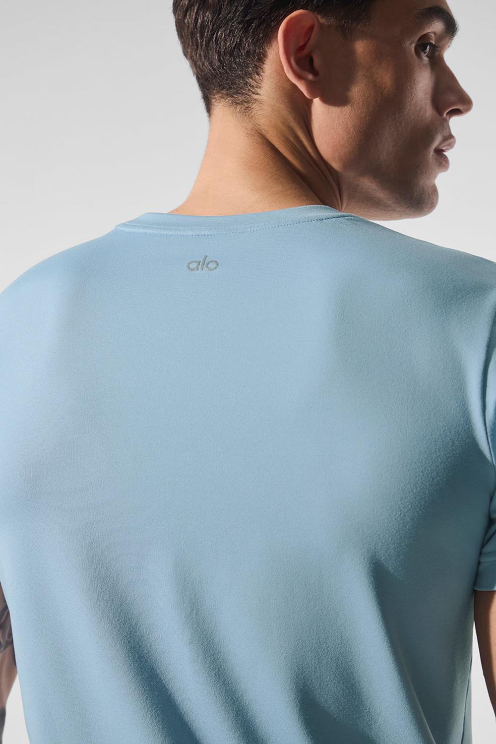 Alo Yoga Conquer Reform Crewneck Uomo Short Sleeve Blu | Italia  RWG-462710