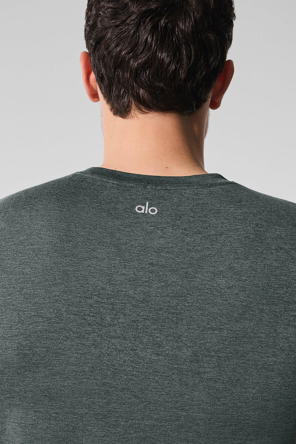 Alo Yoga Conquer Reform Crewneck Uomo Short Sleeve Verdi | Italia  NKC-132069