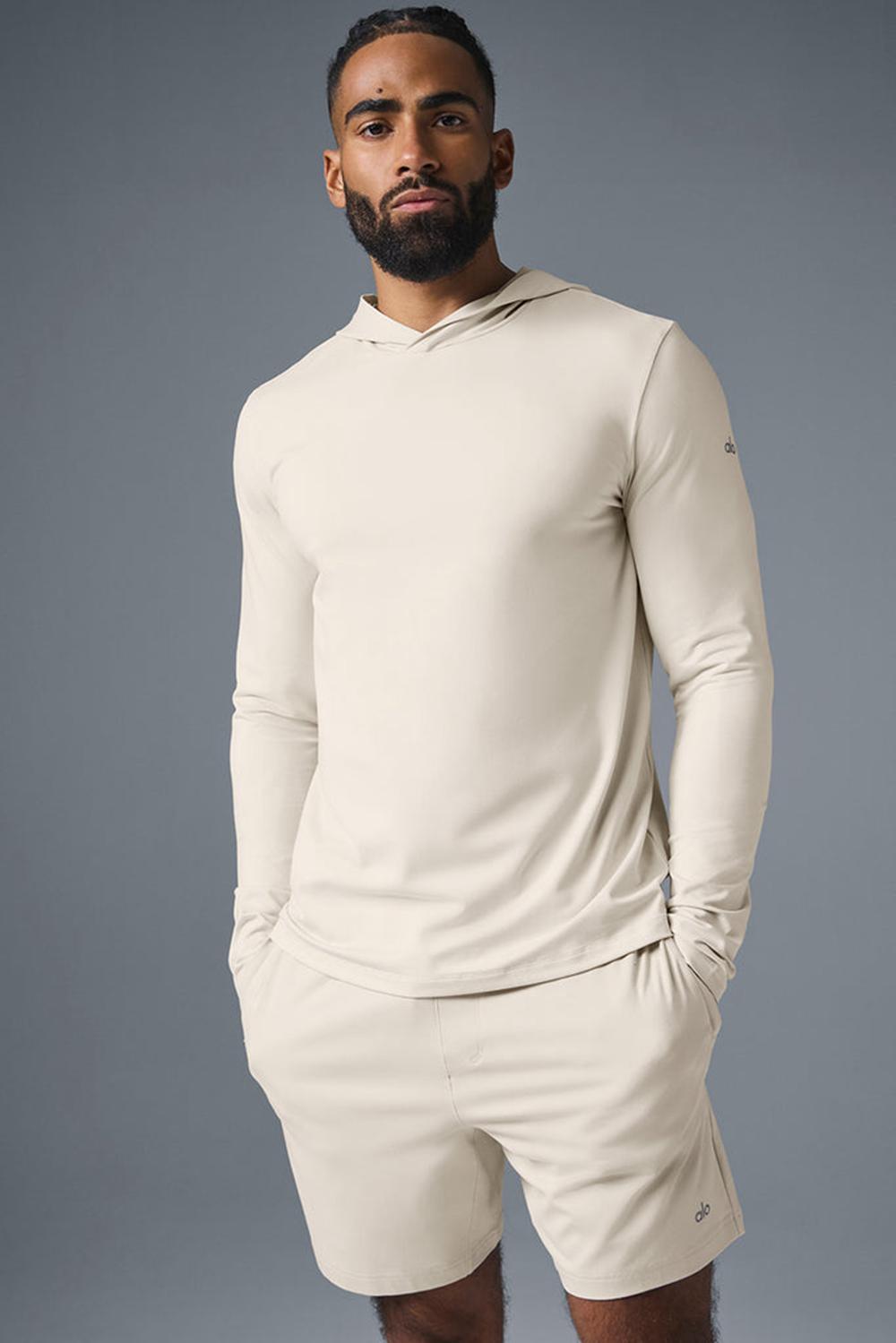 Alo Yoga Conquer Reform With Hood Uomo Maniche Lunghe Bone | Italia  AIB-493876