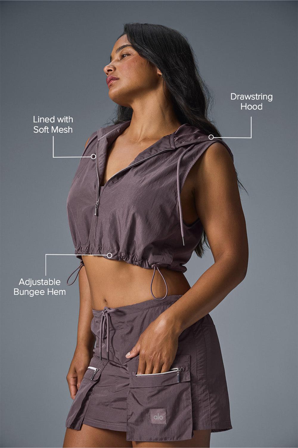 Alo Yoga Crinkle Cropped Surplus Donna Gilet Raisinette | Italia  HSX-254069