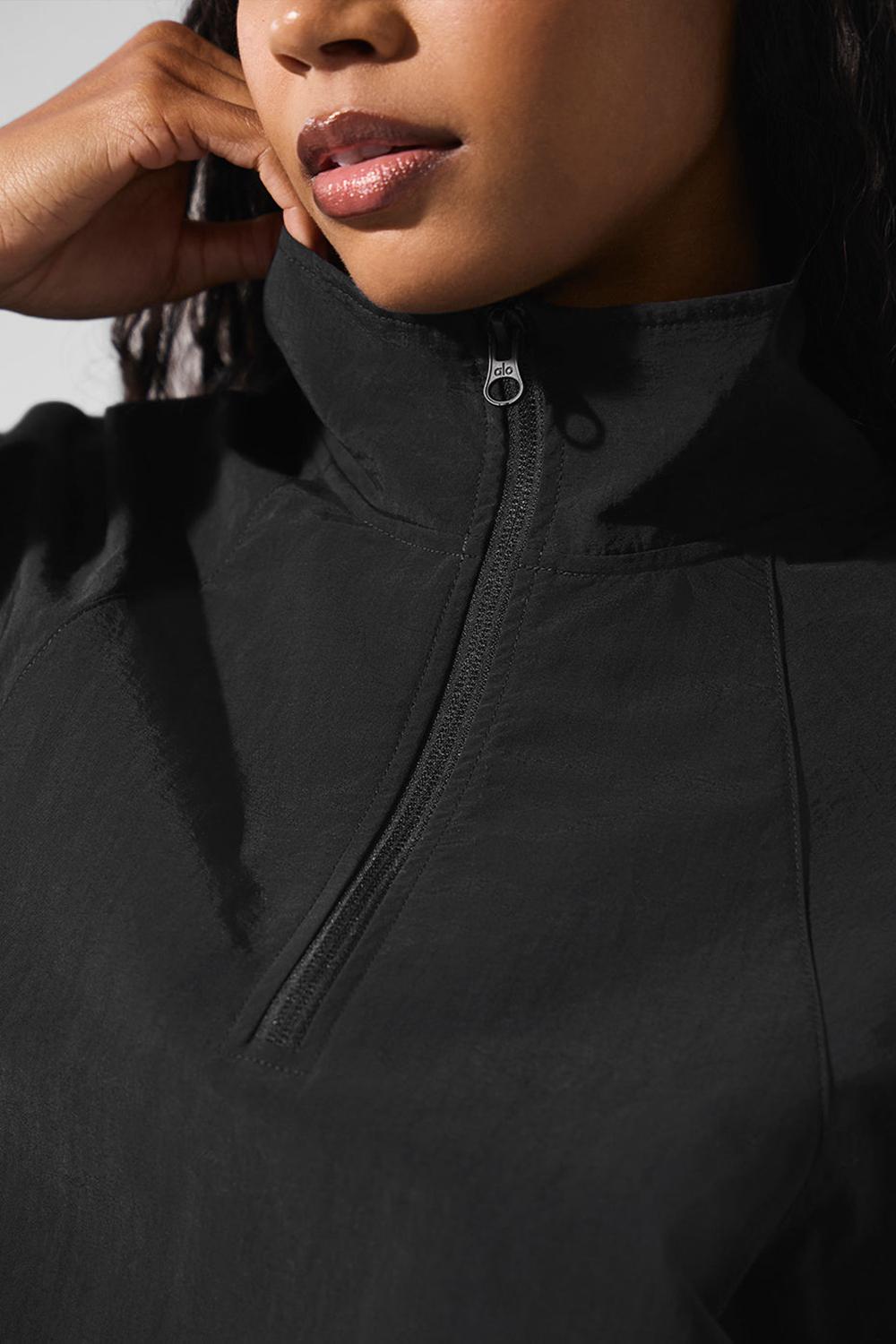 Alo Yoga Cropped 1/4 Zip Alumni Donna Pullover Nere | Italia  UJS-315480