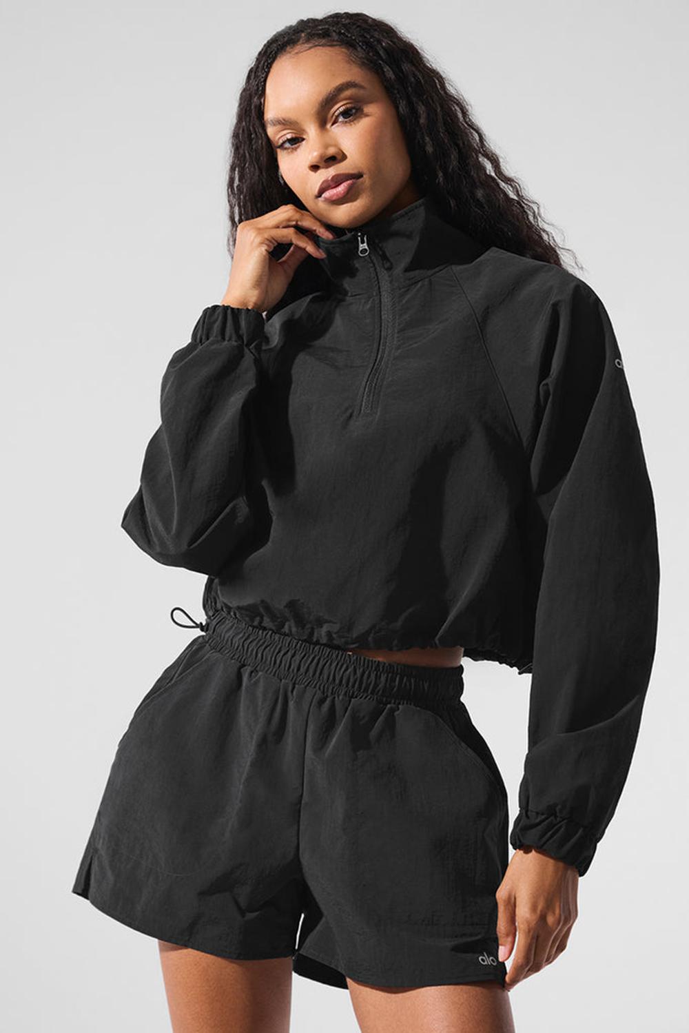 Alo Yoga Cropped 1/4 Zip Alumni Donna Pullover Nere | Italia  UJS-315480