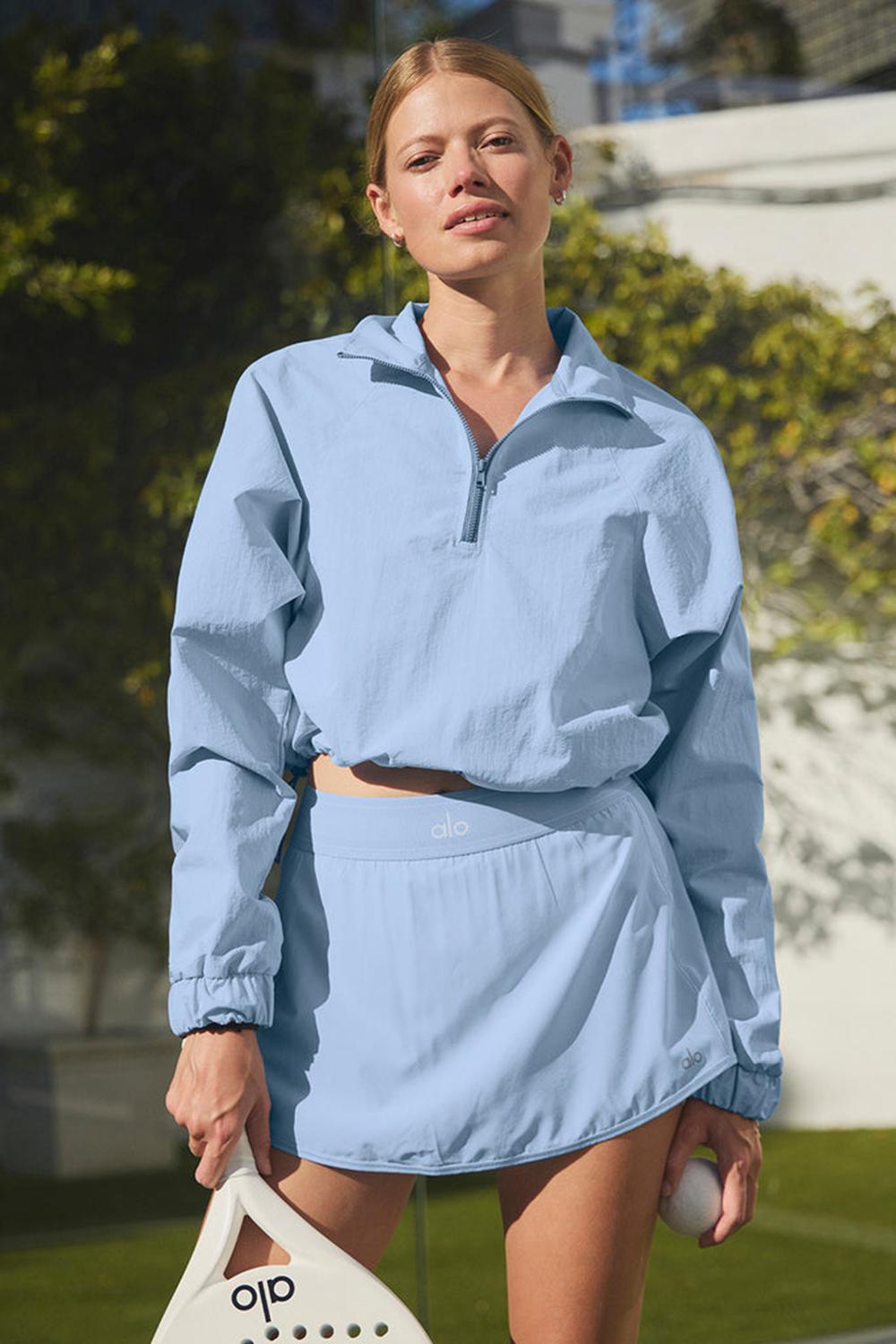 Alo Yoga Cropped 1/4 Zip Alumni Donna Pullover Blu | Italia  ZYW-102648