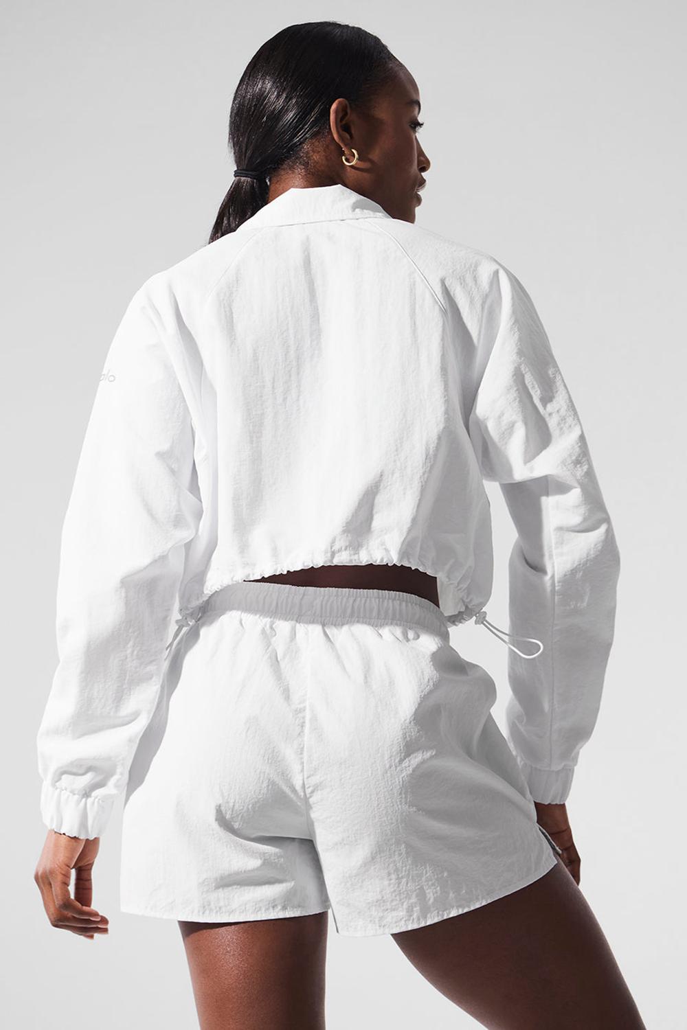 Alo Yoga Cropped 1/4 Zip Alumni Donna Pullover Bianche | Italia  SKQ-130794