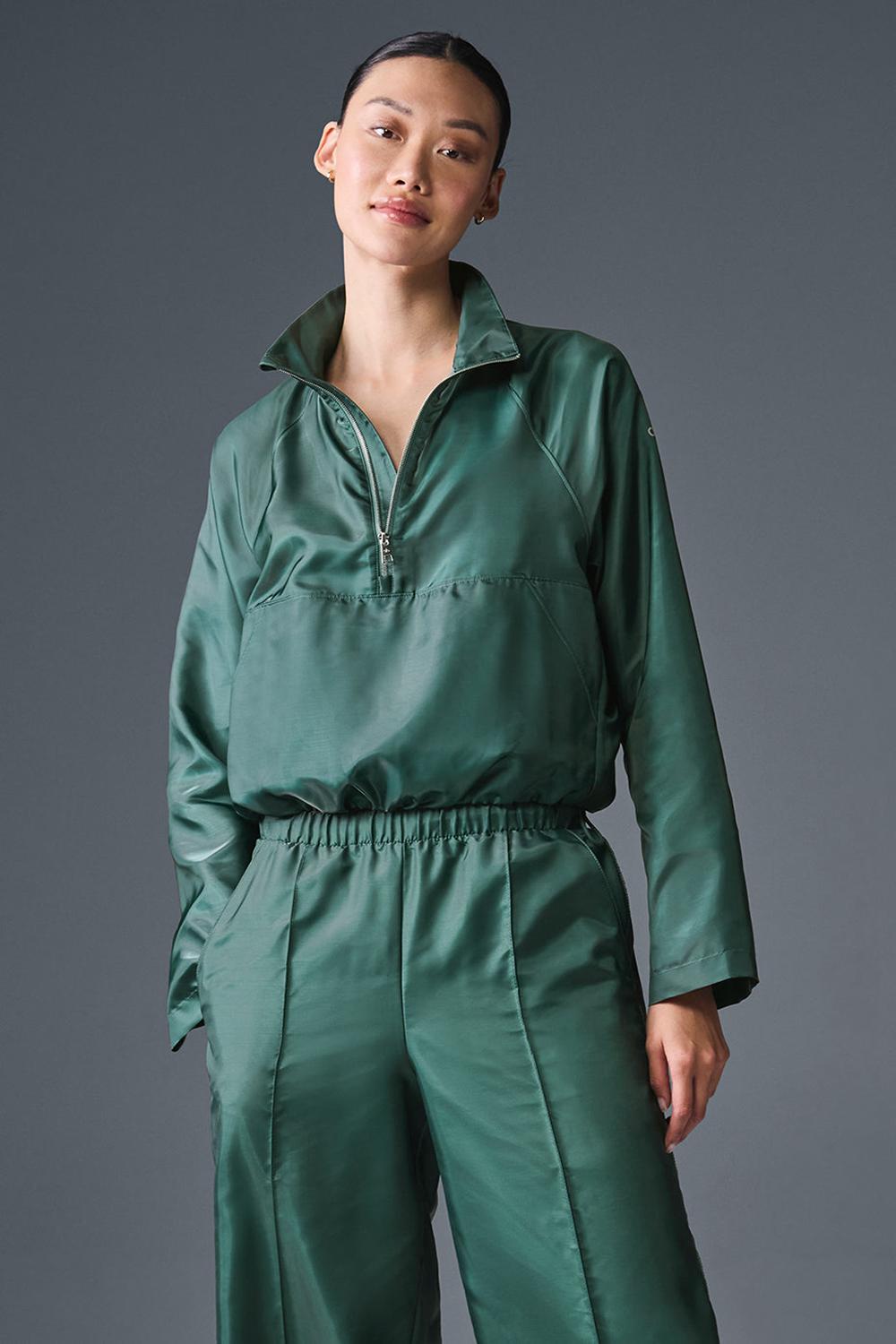 Alo Yoga Cropped Afterglow Donna Pullover Winter Ivy | Italia  GJR-948351