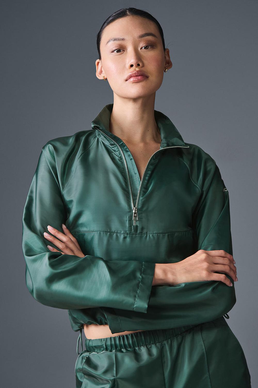 Alo Yoga Cropped Afterglow Donna Pullover Winter Ivy | Italia  GJR-948351