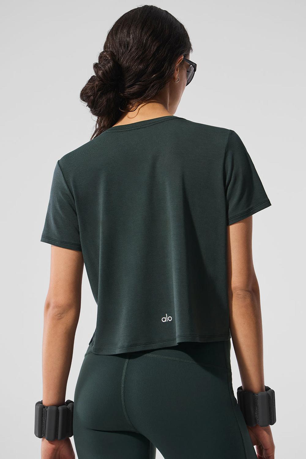 Alo Yoga Cropped All Day Donna Short Sleeve Verdi | Italia  XWQ-360284
