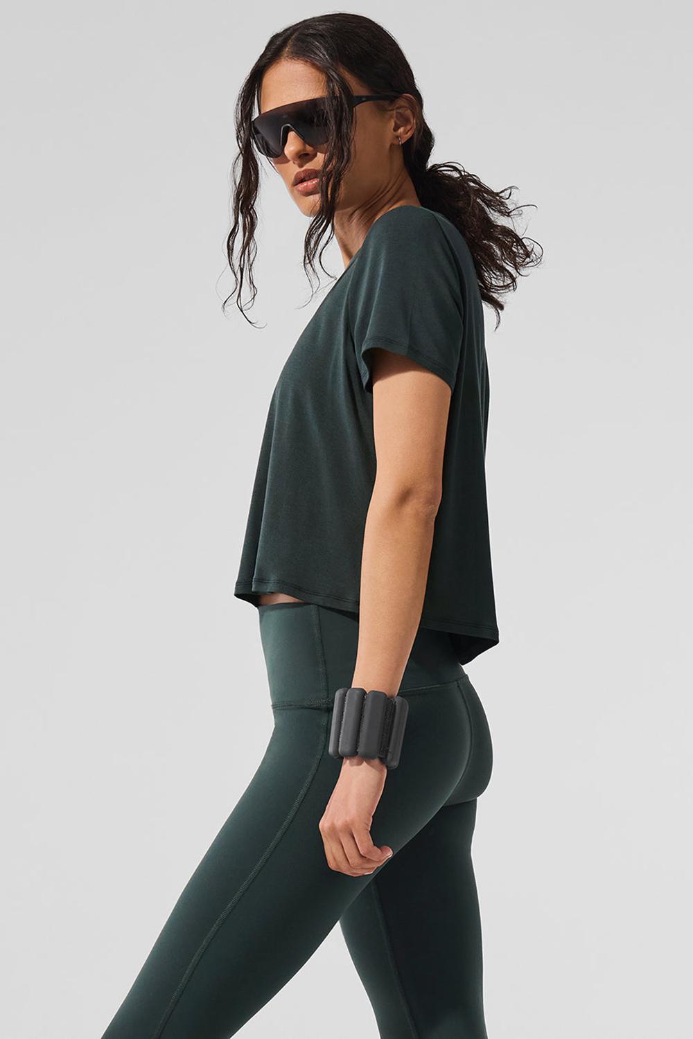 Alo Yoga Cropped All Day Donna Short Sleeve Verdi | Italia  XWQ-360284