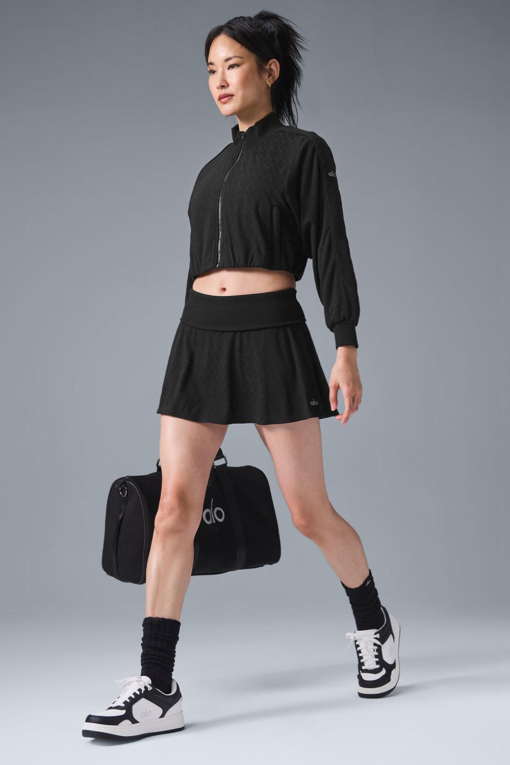 Alo Yoga Cropped Doubles Only Full Zip Donna Giacca Nere | Italia  CLX-420789