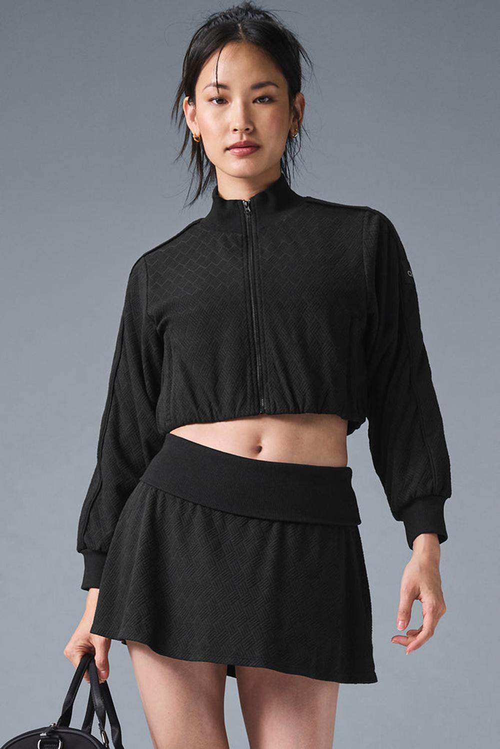 Alo Yoga Cropped Doubles Only Full Zip Donna Giacca Nere | Italia  CLX-420789