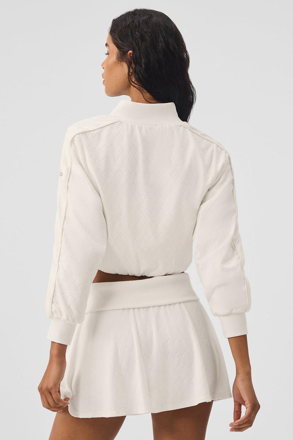 Alo Yoga Cropped Doubles Only Full Zip Donna Giacca Ivory | Italia  LBK-905168