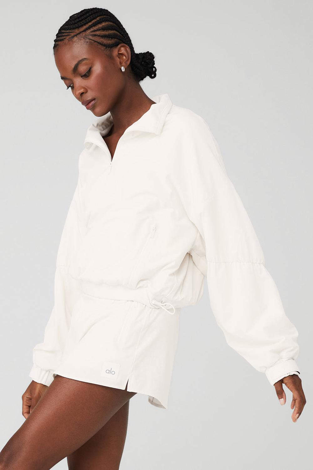 Alo Yoga Cropped Elevation Donna Coverup Ivory | Italia  NZL-650431