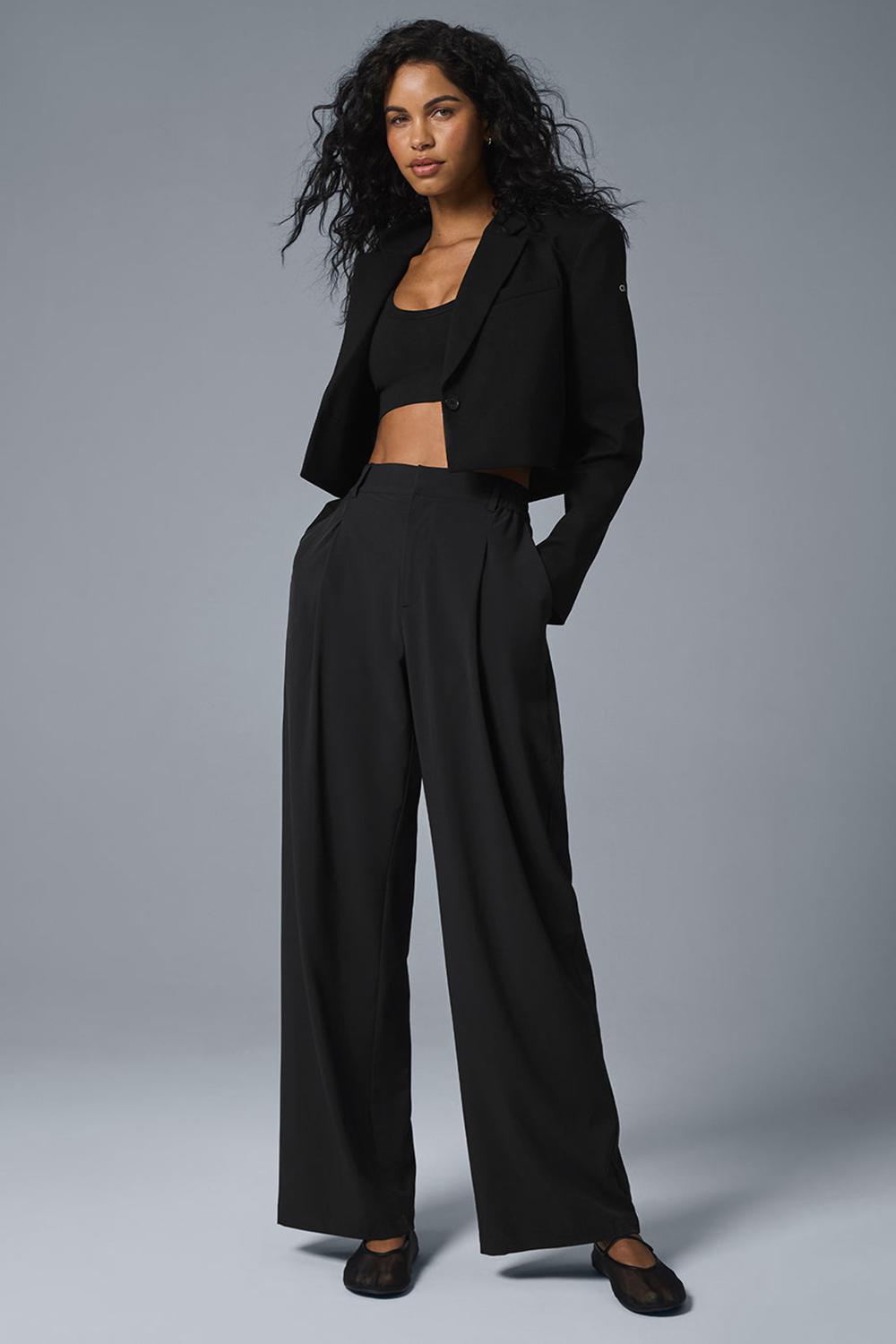 Alo Yoga Cropped First-Class Donna Blazer Nere | Italia  BOG-507632