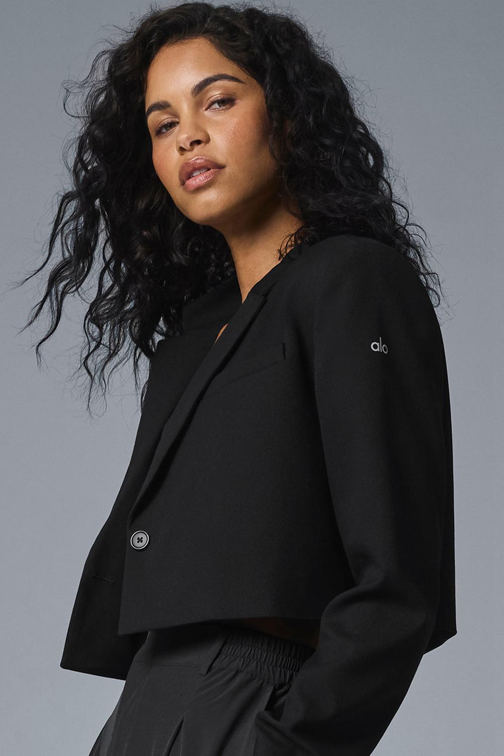 Alo Yoga Cropped First-Class Donna Blazer Nere | Italia  BOG-507632