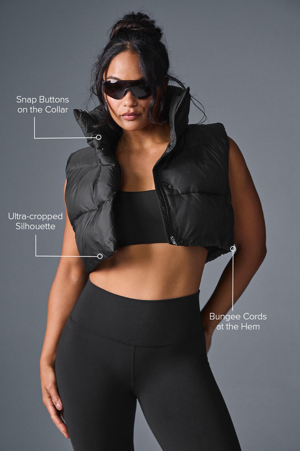 Alo Yoga Cropped Gold Rush Puffer Donna Gilet Nere | Italia  WHX-034651