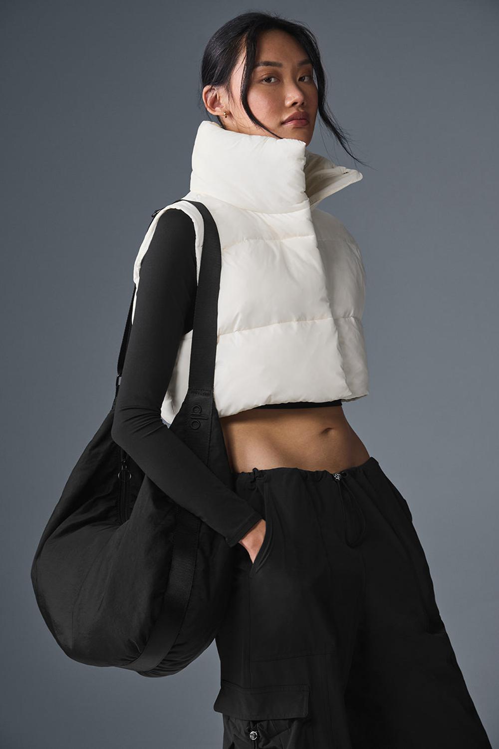 Alo Yoga Cropped Gold Rush Puffer Donna Gilet Ivory | Italia  FQW-593621