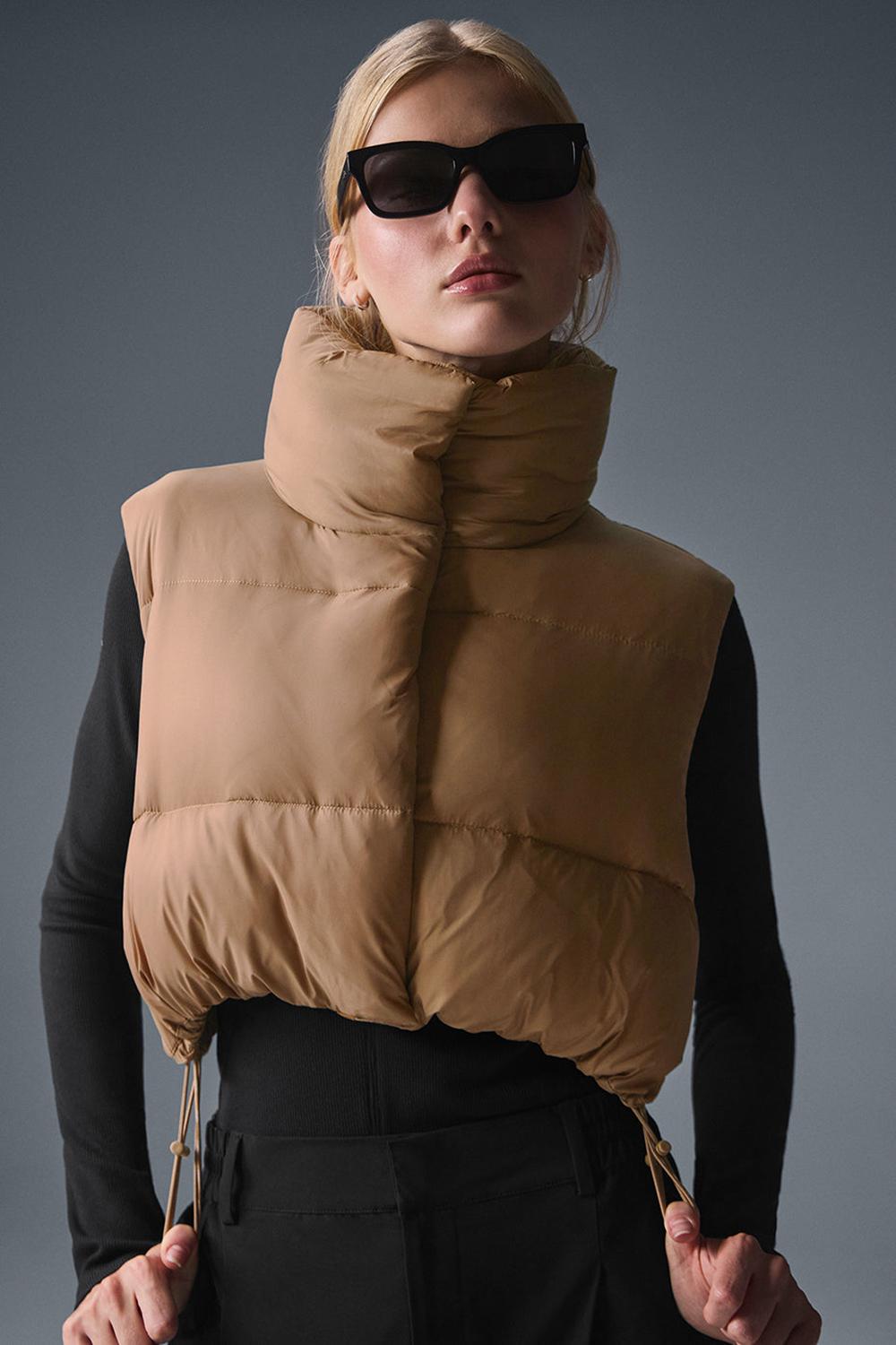 Alo Yoga Cropped Gold Rush Puffer Donna Gilet Toasted Almond | Italia  LEJ-092163
