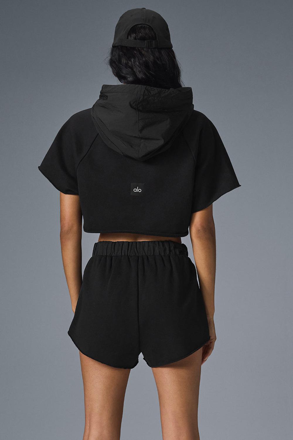 Alo Yoga Cropped In The Air Donna Short Sleeve Nere | Italia  SWD-420865