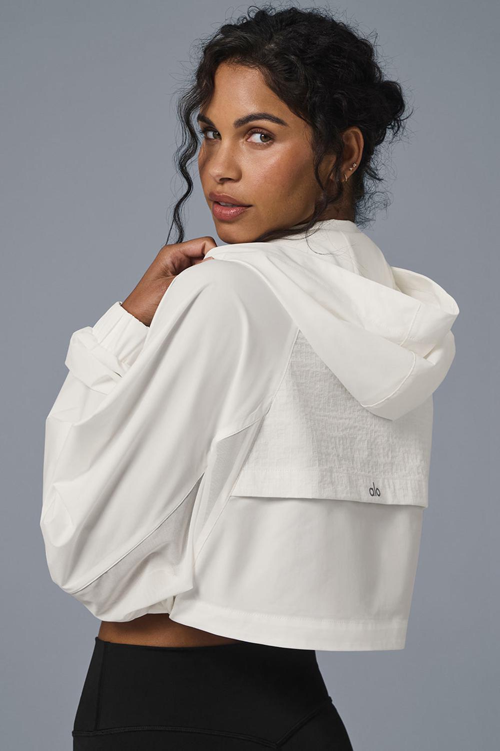 Alo Yoga Cropped Playmaker Donna Giacca Ivory | Italia  HQI-527863