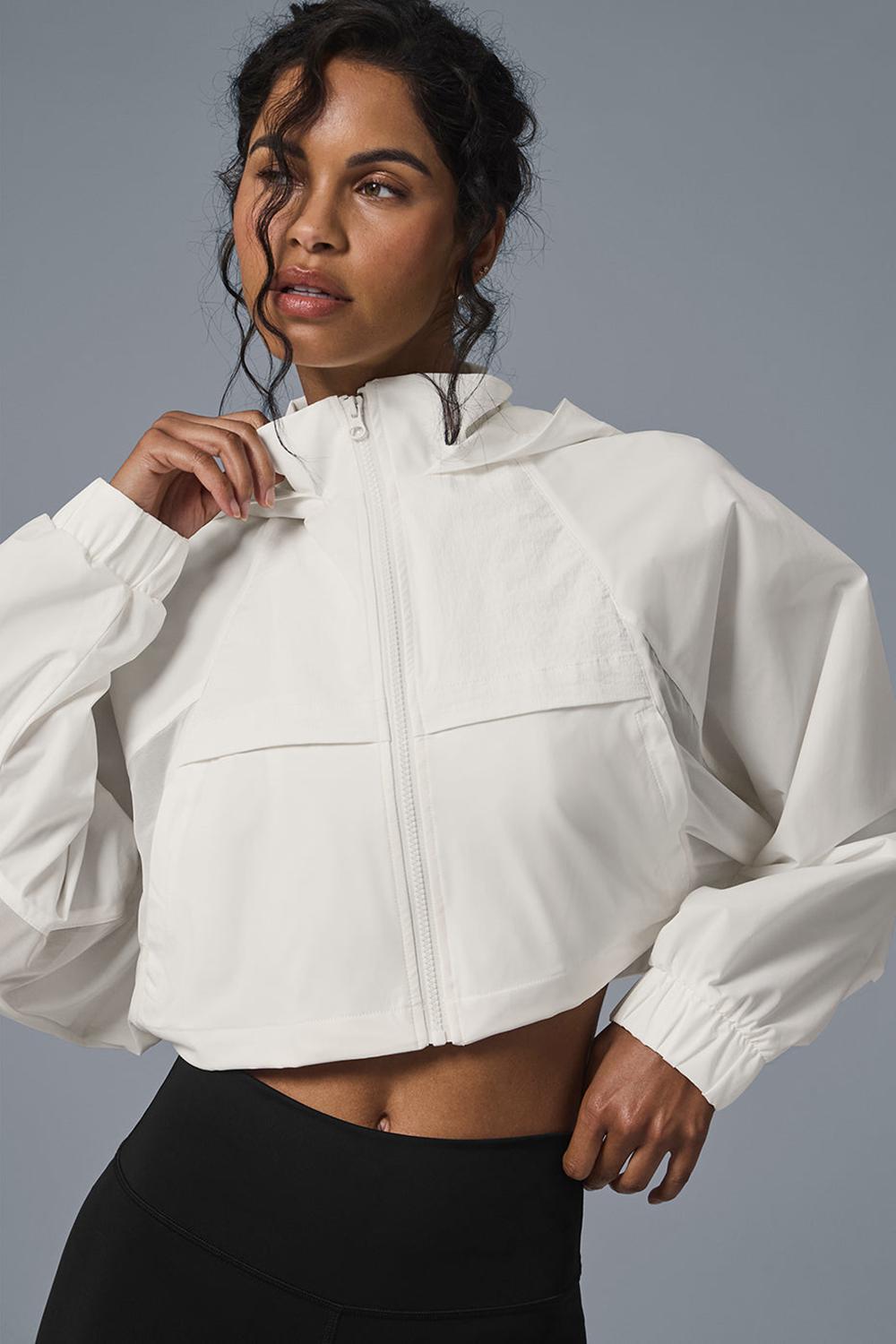 Alo Yoga Cropped Playmaker Donna Giacca Ivory | Italia  HQI-527863
