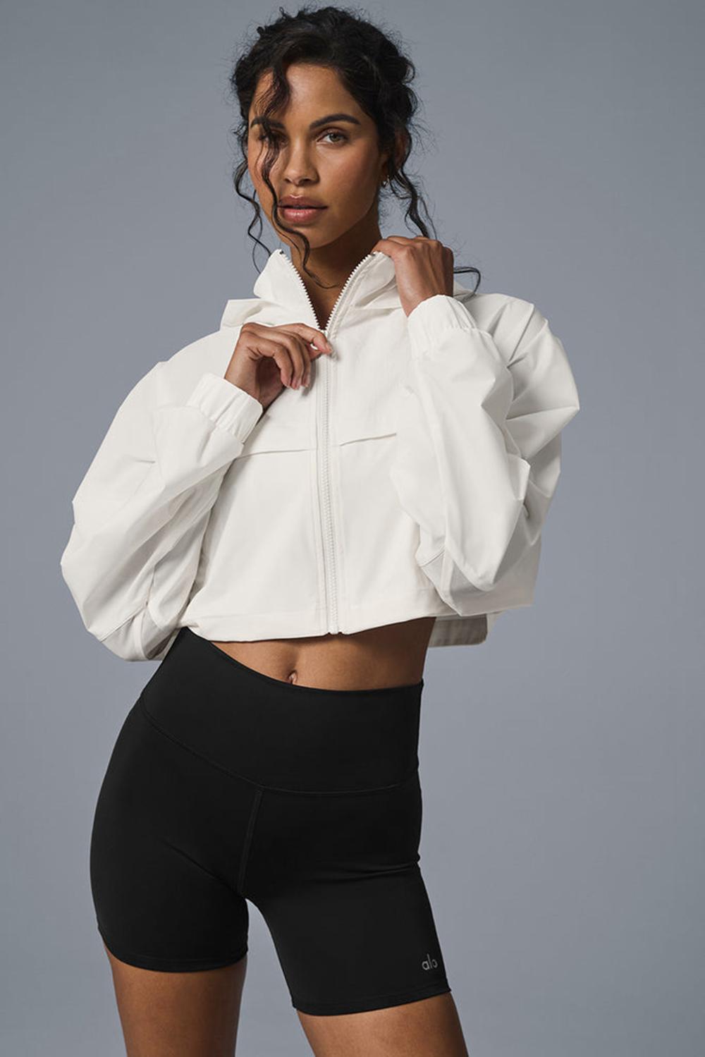 Alo Yoga Cropped Playmaker Donna Giacca Ivory | Italia  HQI-527863