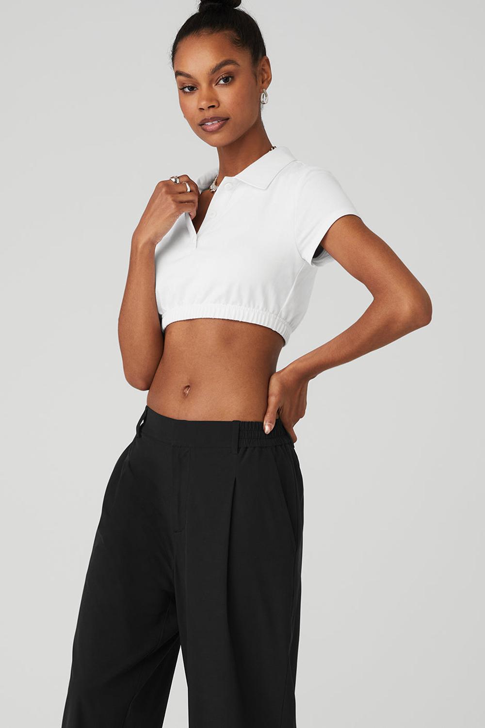 Alo Yoga Cropped Prestige Polo Donna Polo Bianche | Italia  VUF-936874