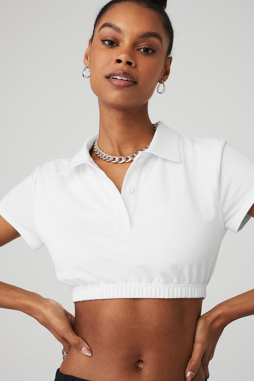 Alo Yoga Cropped Prestige Polo Donna Polo Bianche | Italia  VUF-936874