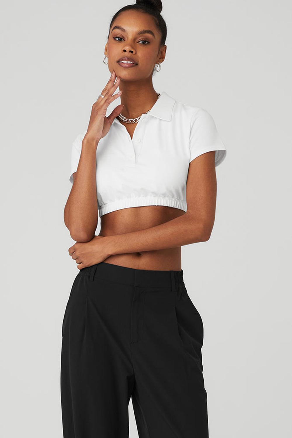 Alo Yoga Cropped Prestige Polo Donna Polo Bianche | Italia  VUF-936874