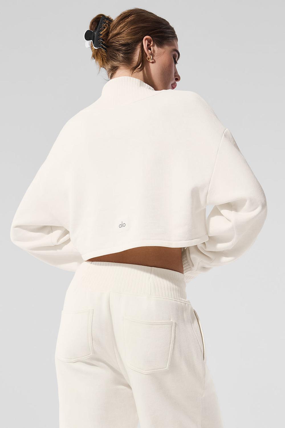 Alo Yoga Cropped Serenity Donna Coverup Ivory | Italia  ENH-862709