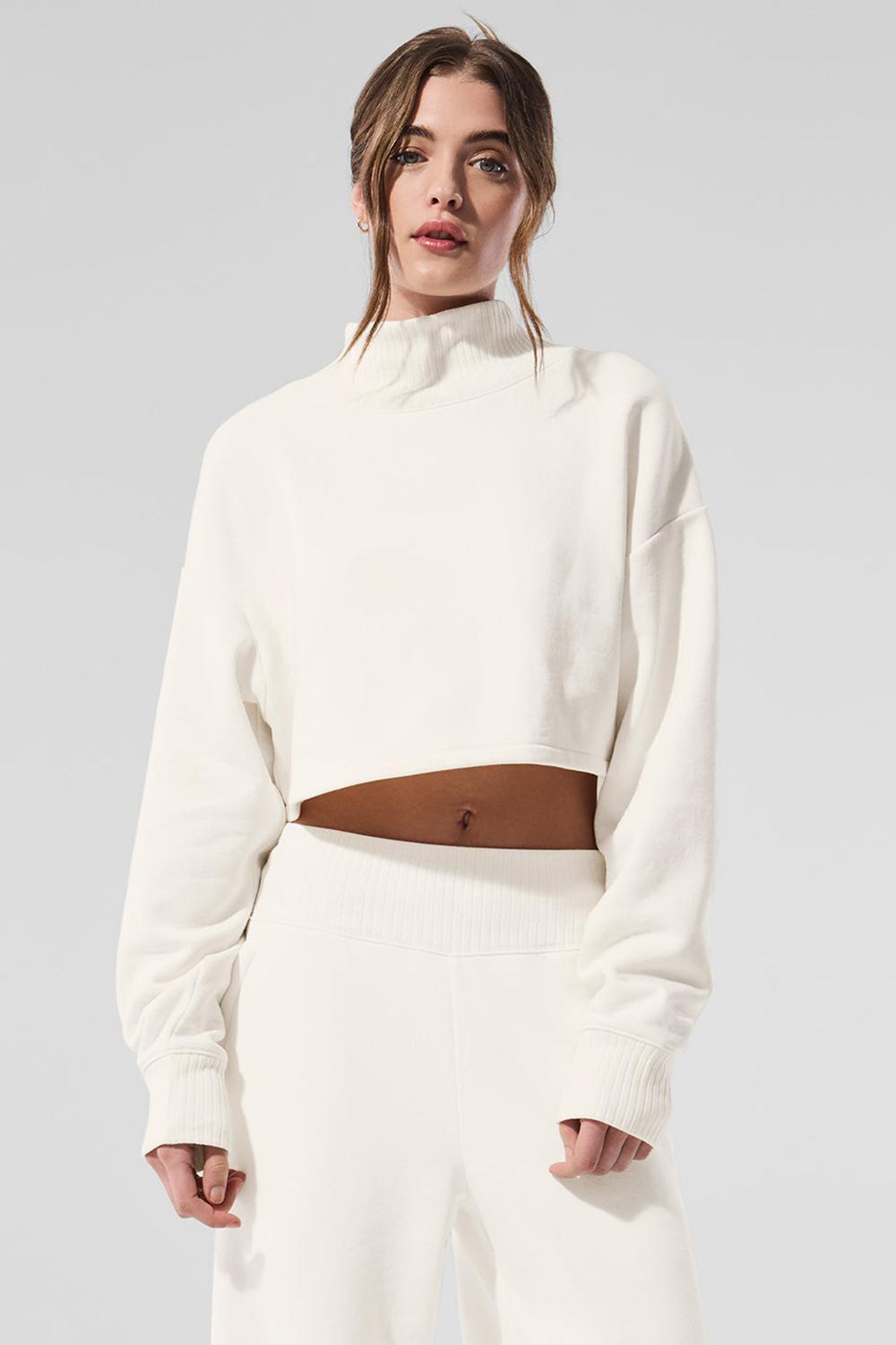 Alo Yoga Cropped Serenity Donna Coverup Ivory | Italia  ENH-862709