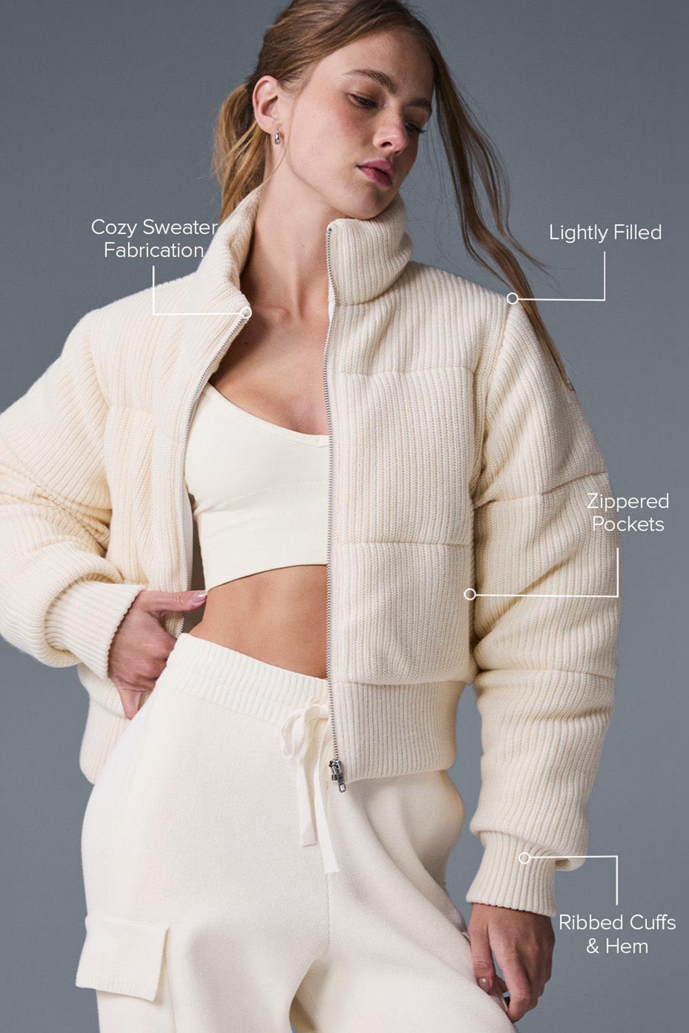 Alo Yoga Darling Sweater Donna Giacca Puffer Ivory | Italia  VQK-485137