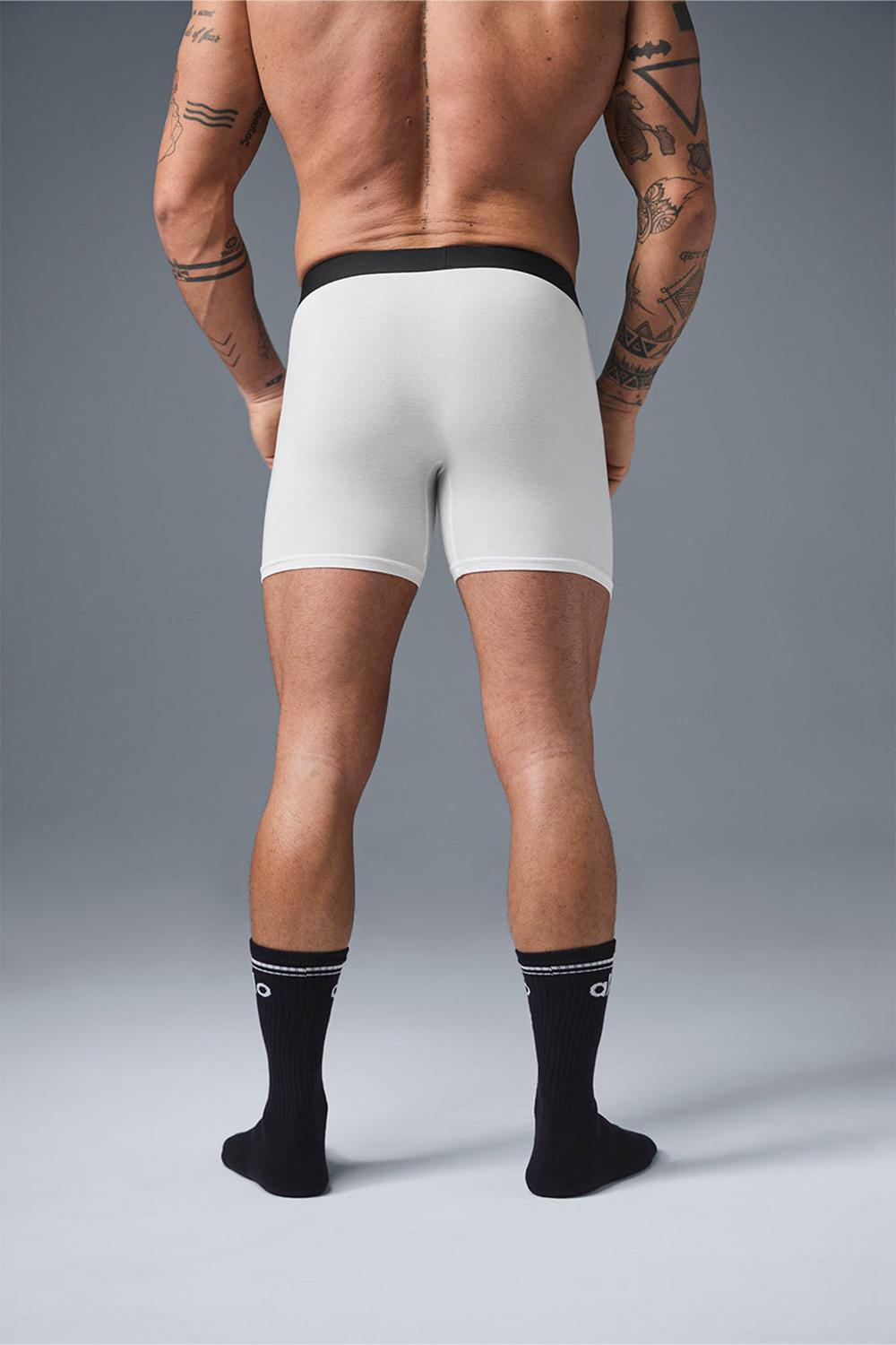 Alo Yoga Day and Night Uomo Boxer Bianche | Italia  LPQ-368590