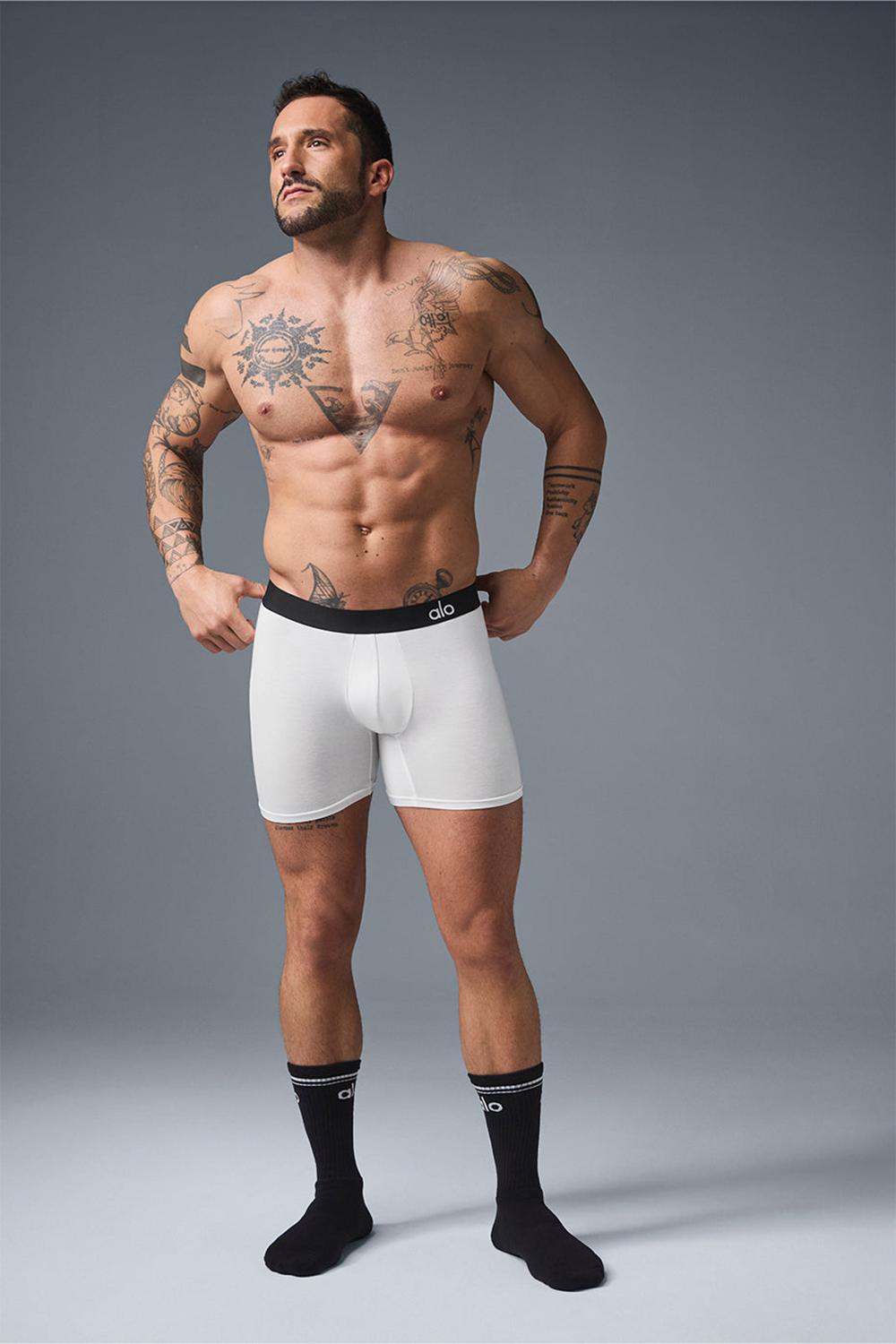 Alo Yoga Day and Night Uomo Boxer Bianche | Italia  LPQ-368590