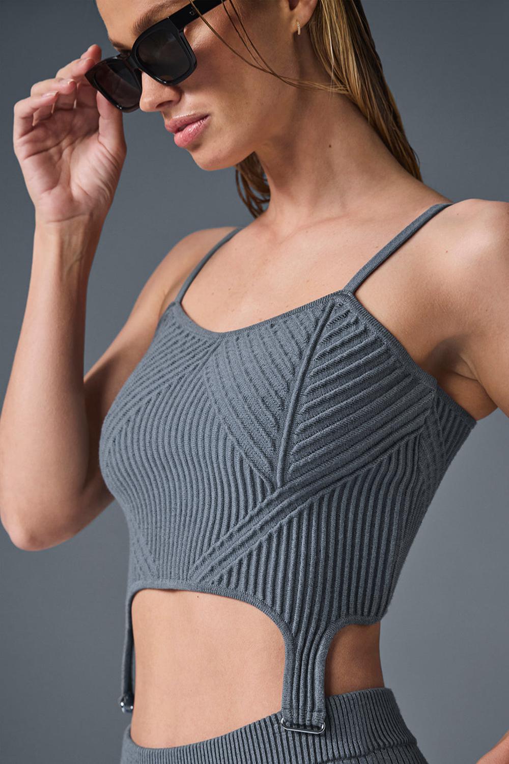 Alo Yoga Denim Knit Garter Donna Tank Grigie | Italia  BSY-360987