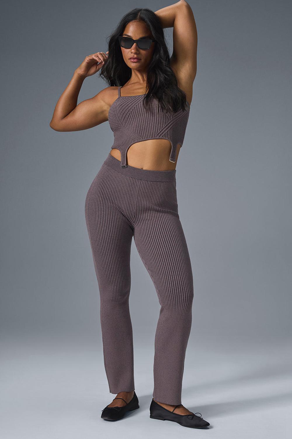 Alo Yoga Denim Knit Garter Donna Tank Nere | Italia  RKL-758294
