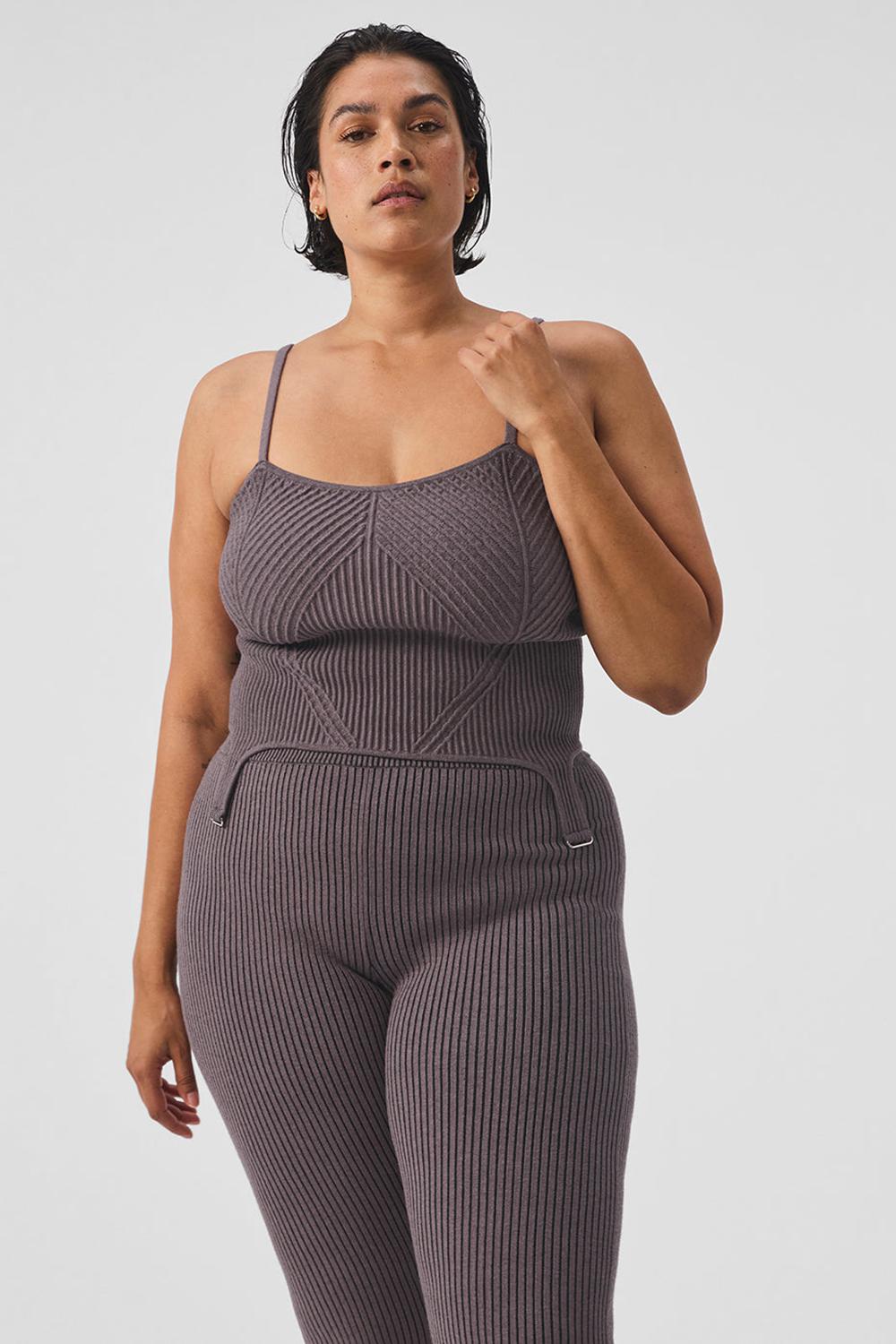 Alo Yoga Denim Knit Garter Donna Tank Nere | Italia  RKL-758294