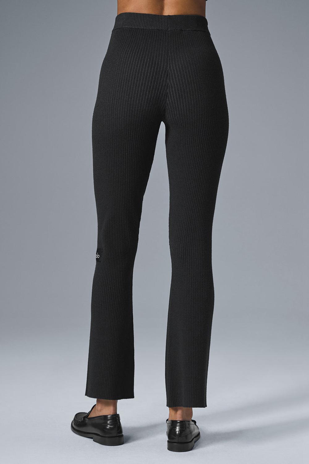 Alo Yoga Denim Knit High-Waist Flare Donna Pant Nere | Italia  NDL-501639