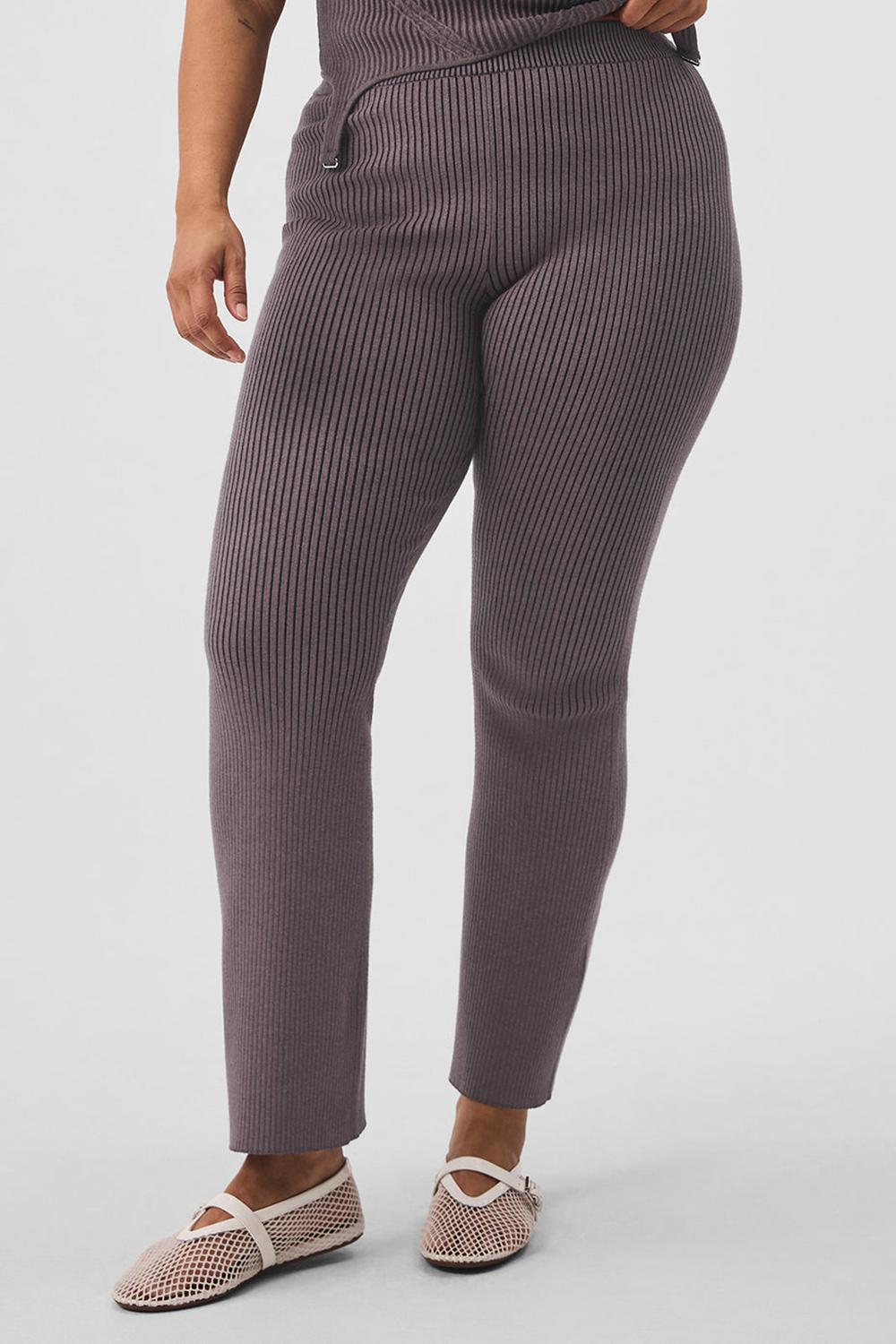 Alo Yoga Denim Knit High-Waist Flare Donna Pant Nere | Italia  XSQ-632491