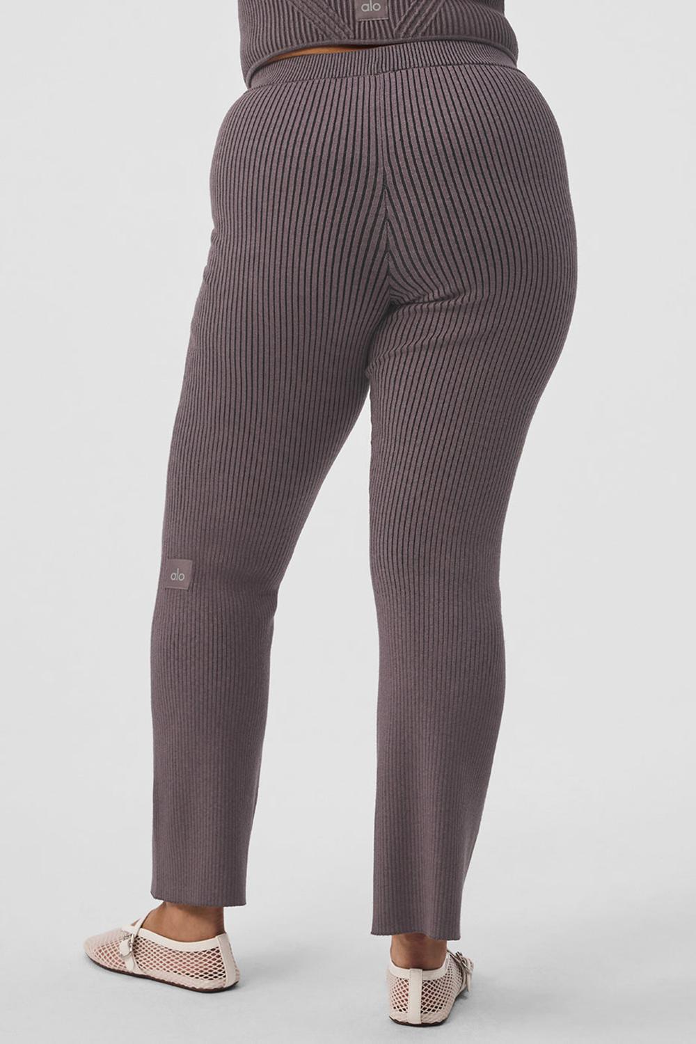 Alo Yoga Denim Knit High-Waist Flare Donna Pant Nere | Italia  XSQ-632491