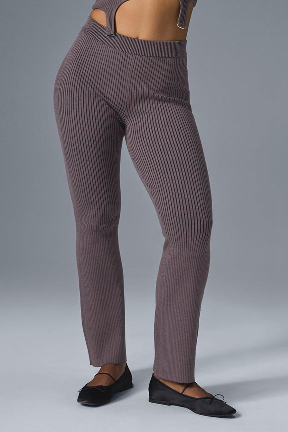 Alo Yoga Denim Knit High-Waist Flare Donna Pant Nere | Italia  XSQ-632491