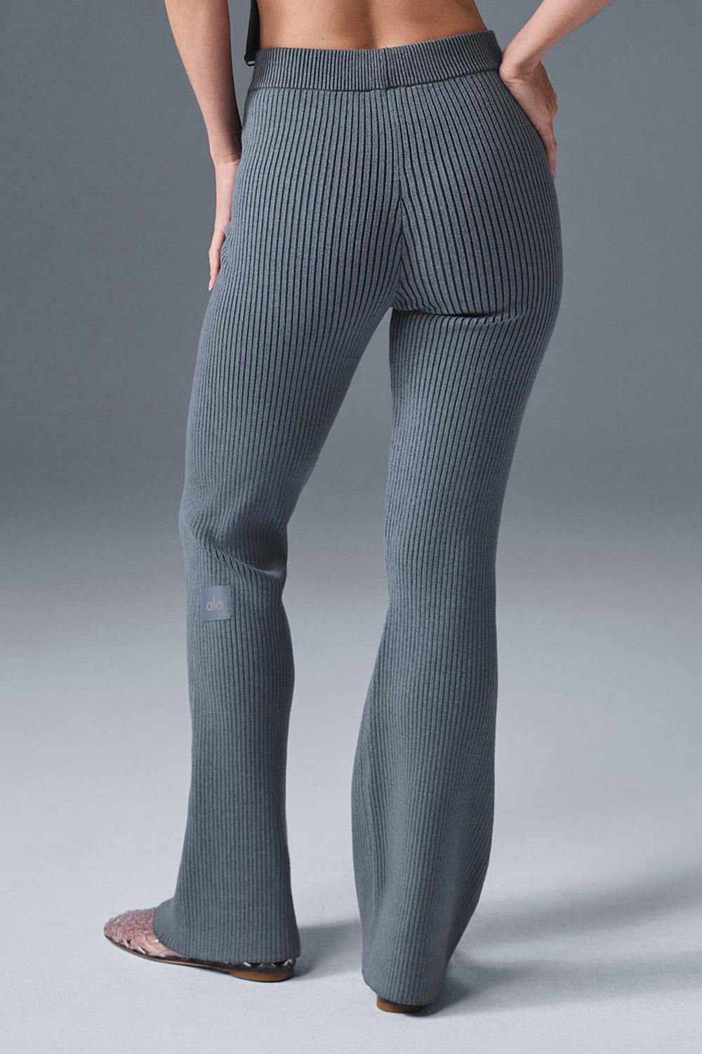 Alo Yoga Denim Knit High-Waist Flare Donna Pant Grigie | Italia  MJX-247085