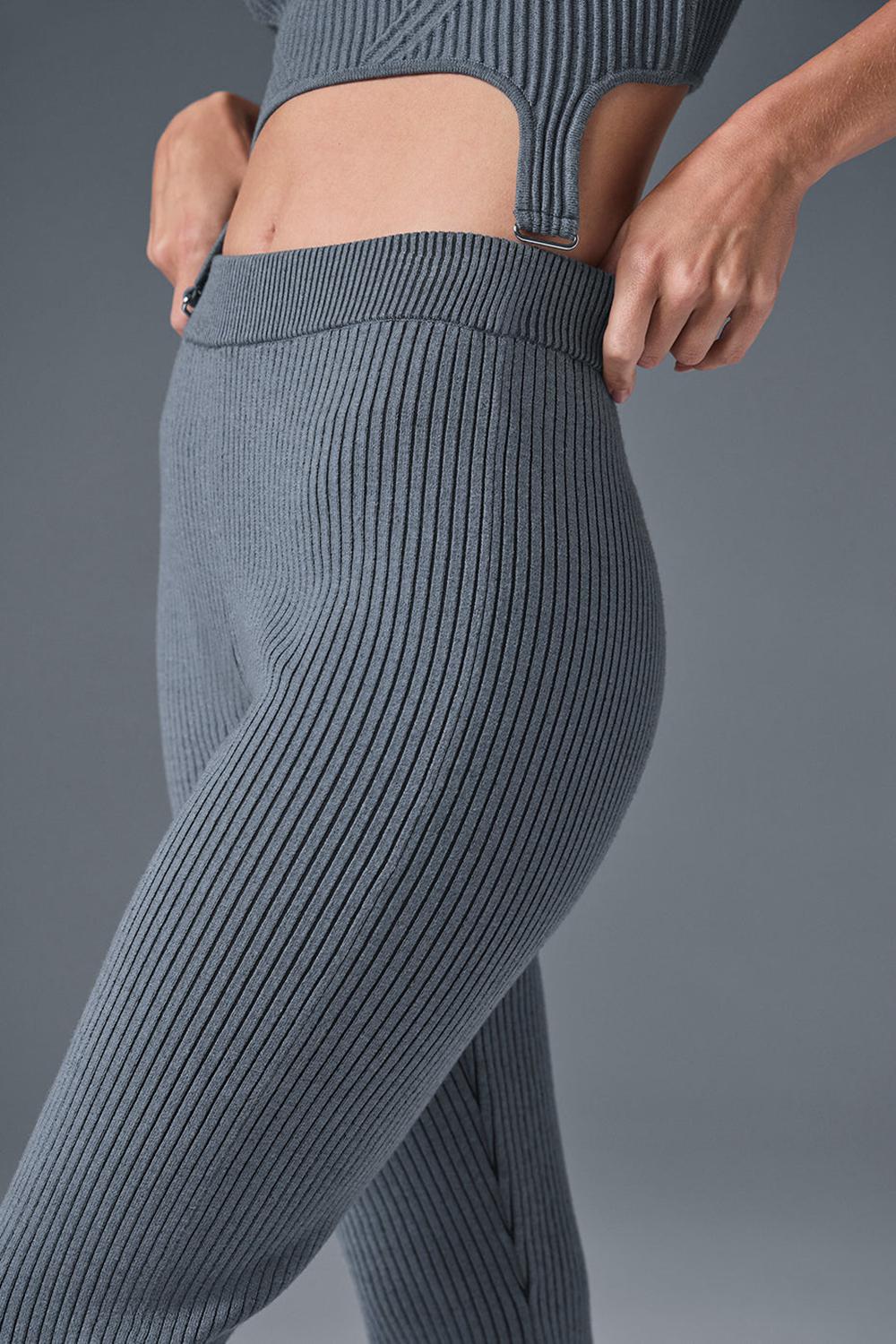 Alo Yoga Denim Knit High-Waist Flare Donna Pant Grigie | Italia  MJX-247085
