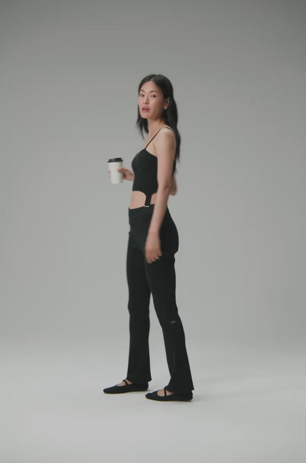Alo Yoga Denim Knit High-Waist Flare Donna Pant Grigie | Italia  MJX-247085