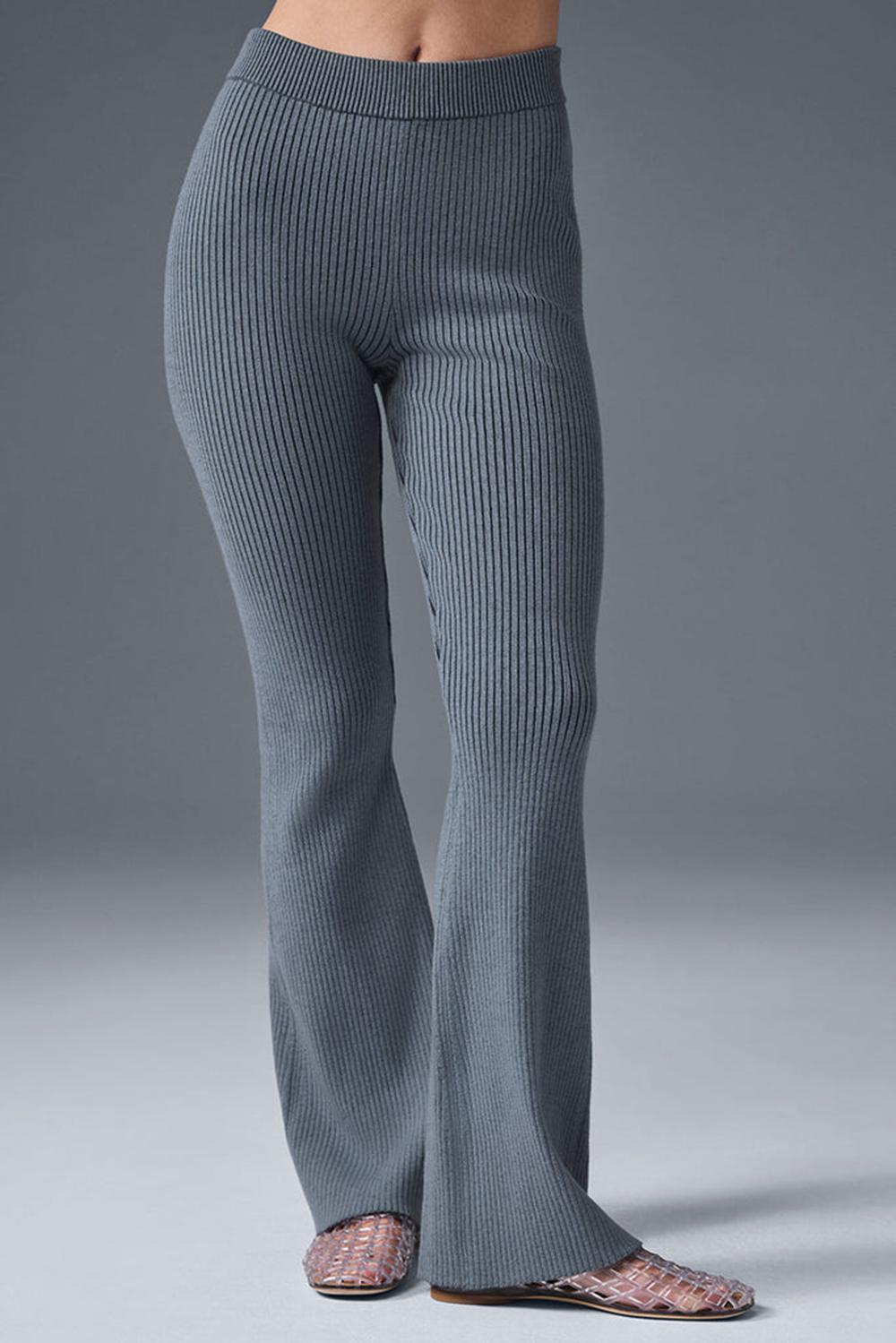 Alo Yoga Denim Knit High-Waist Flare Donna Pant Grigie | Italia  MJX-247085