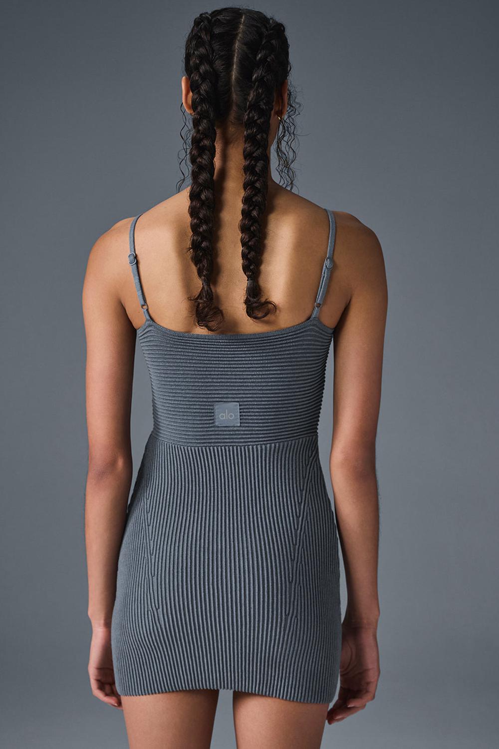 Alo Yoga Denim Knit Mini Donna Vestito Grigie | Italia  PHC-701963